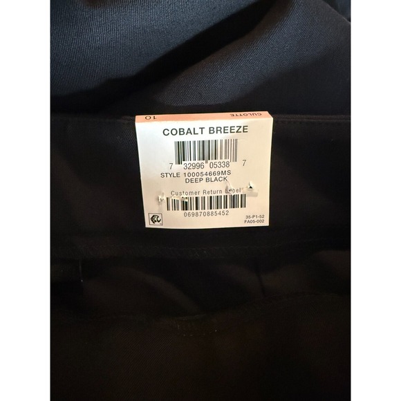 Alfani Womens Culotte Pants Size 10 Wide Leg Belted Cobalt Breeze Deep Black NWT - Picture 7 of 9